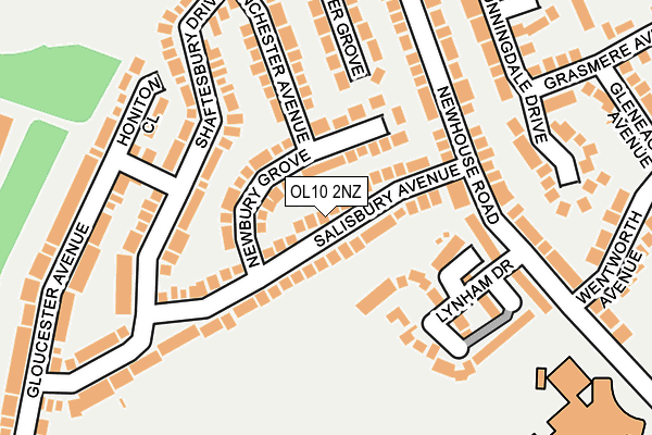 OL10 2NZ map - OS OpenMap – Local (Ordnance Survey)