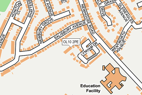 OL10 2PE map - OS OpenMap – Local (Ordnance Survey)