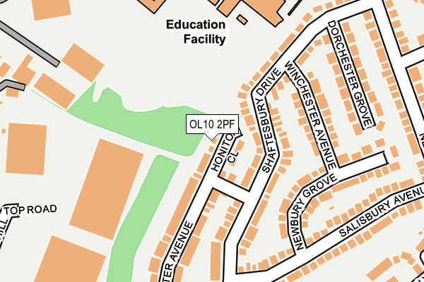 OL10 2PF map - OS OpenMap – Local (Ordnance Survey)