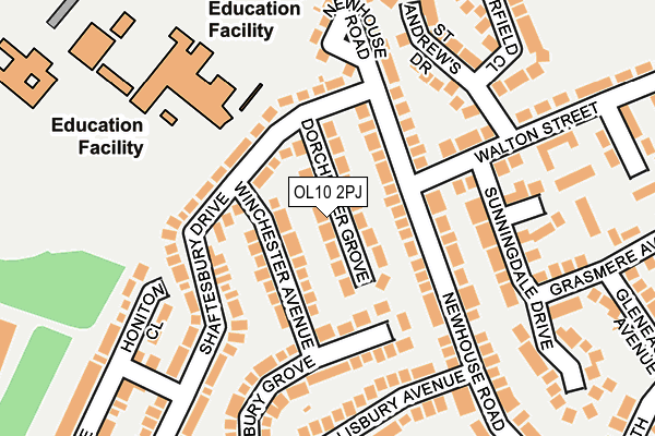 OL10 2PJ map - OS OpenMap – Local (Ordnance Survey)