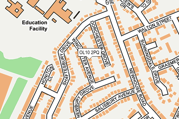 OL10 2PQ map - OS OpenMap – Local (Ordnance Survey)