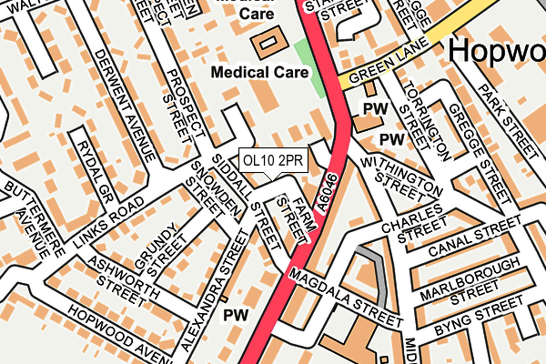 OL10 2PR map - OS OpenMap – Local (Ordnance Survey)