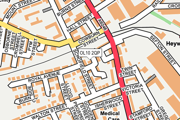 OL10 2QP map - OS OpenMap – Local (Ordnance Survey)