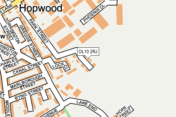 OL10 2RJ map - OS OpenMap – Local (Ordnance Survey)