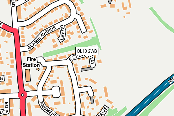 OL10 2WB map - OS OpenMap – Local (Ordnance Survey)