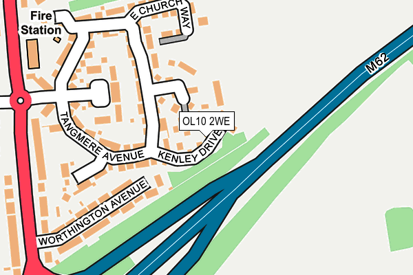 OL10 2WE map - OS OpenMap – Local (Ordnance Survey)