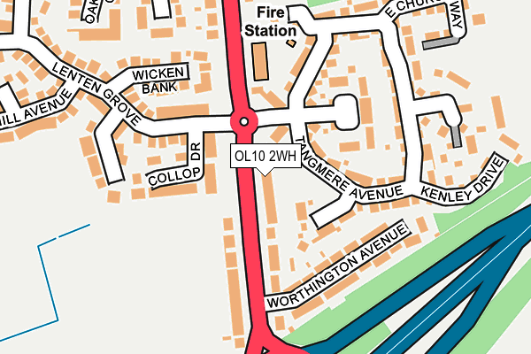 OL10 2WH map - OS OpenMap – Local (Ordnance Survey)