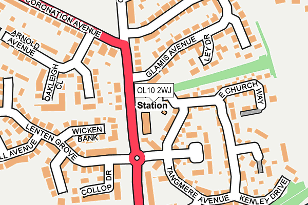 OL10 2WJ map - OS OpenMap – Local (Ordnance Survey)