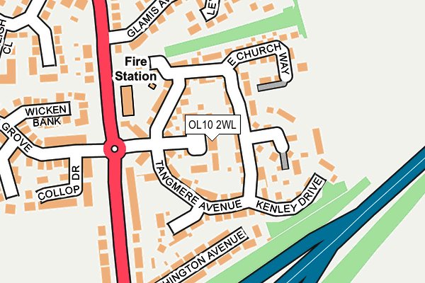 OL10 2WL map - OS OpenMap – Local (Ordnance Survey)