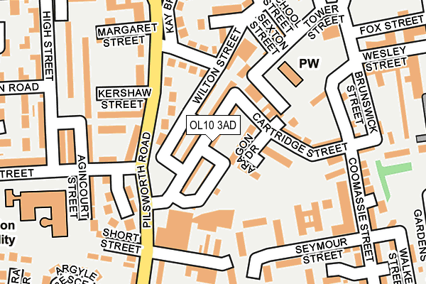 OL10 3AD map - OS OpenMap – Local (Ordnance Survey)