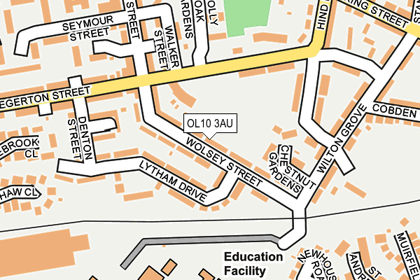 OL10 3AU map - OS OpenMap – Local (Ordnance Survey)