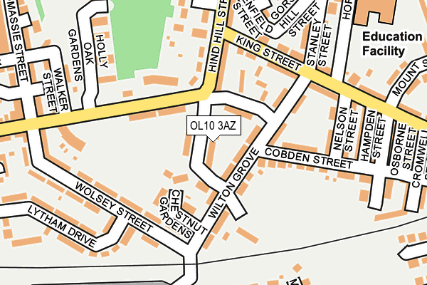 OL10 3AZ map - OS OpenMap – Local (Ordnance Survey)