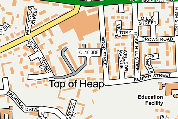 OL10 3DF map - OS OpenMap – Local (Ordnance Survey)