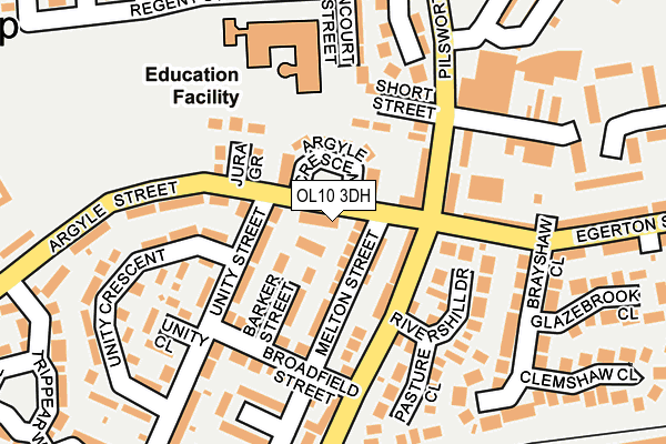 OL10 3DH map - OS OpenMap – Local (Ordnance Survey)