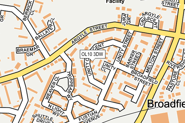 OL10 3DW map - OS OpenMap – Local (Ordnance Survey)