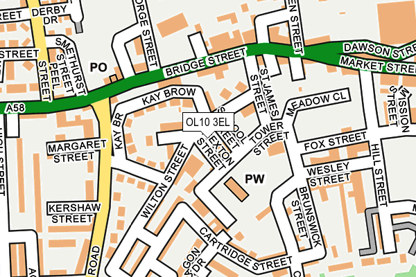 OL10 3EL map - OS OpenMap – Local (Ordnance Survey)