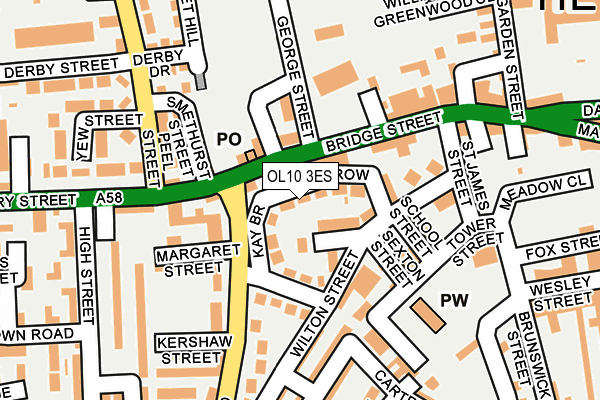 OL10 3ES map - OS OpenMap – Local (Ordnance Survey)