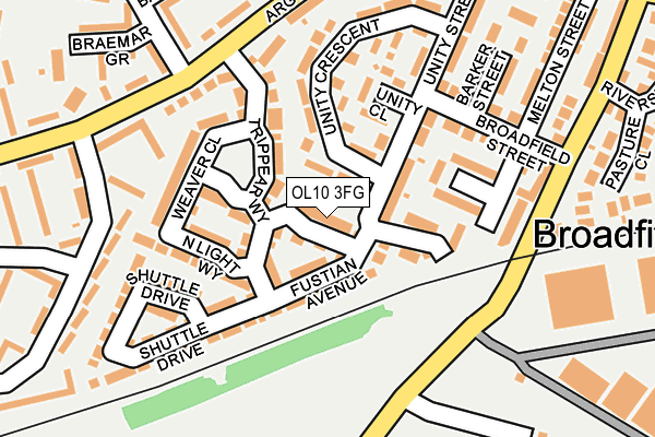 OL10 3FG map - OS OpenMap – Local (Ordnance Survey)