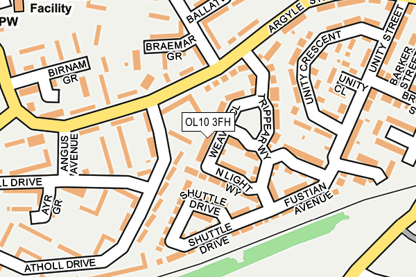 OL10 3FH map - OS OpenMap – Local (Ordnance Survey)