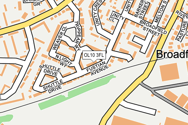 OL10 3FL map - OS OpenMap – Local (Ordnance Survey)