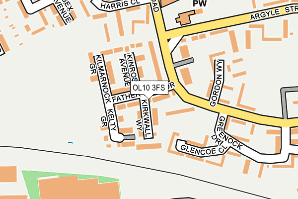 OL10 3FS map - OS OpenMap – Local (Ordnance Survey)