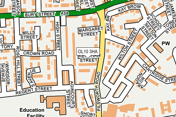 OL10 3HA map - OS OpenMap – Local (Ordnance Survey)