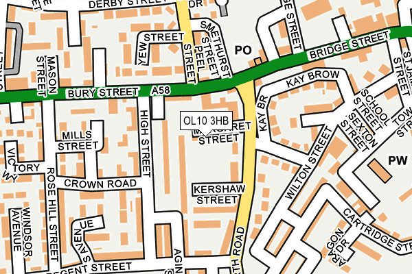OL10 3HB map - OS OpenMap – Local (Ordnance Survey)