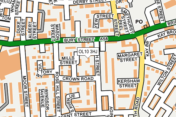 OL10 3HJ map - OS OpenMap – Local (Ordnance Survey)
