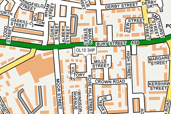 OL10 3HP map - OS OpenMap – Local (Ordnance Survey)