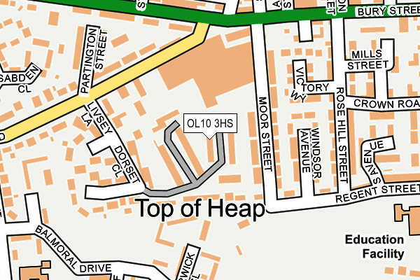 OL10 3HS map - OS OpenMap – Local (Ordnance Survey)