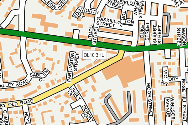 OL10 3HU map - OS OpenMap – Local (Ordnance Survey)