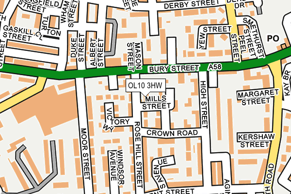 OL10 3HW map - OS OpenMap – Local (Ordnance Survey)