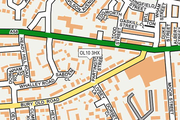 OL10 3HX map - OS OpenMap – Local (Ordnance Survey)