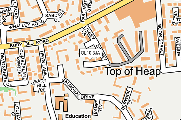 OL10 3JA map - OS OpenMap – Local (Ordnance Survey)