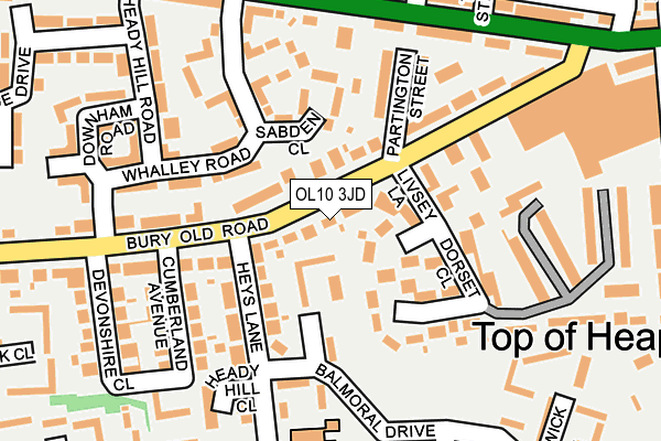 OL10 3JD map - OS OpenMap – Local (Ordnance Survey)