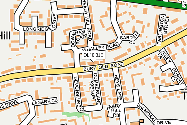 OL10 3JE map - OS OpenMap – Local (Ordnance Survey)