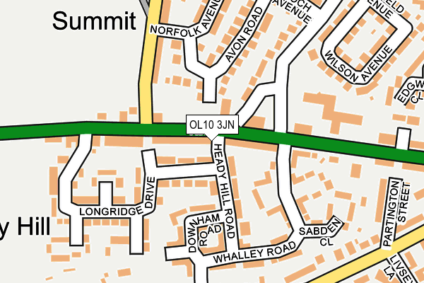 OL10 3JN map - OS OpenMap – Local (Ordnance Survey)