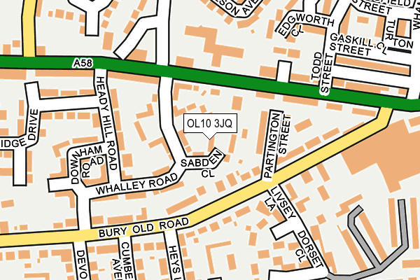 OL10 3JQ map - OS OpenMap – Local (Ordnance Survey)