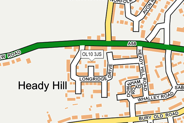 OL10 3JS map - OS OpenMap – Local (Ordnance Survey)