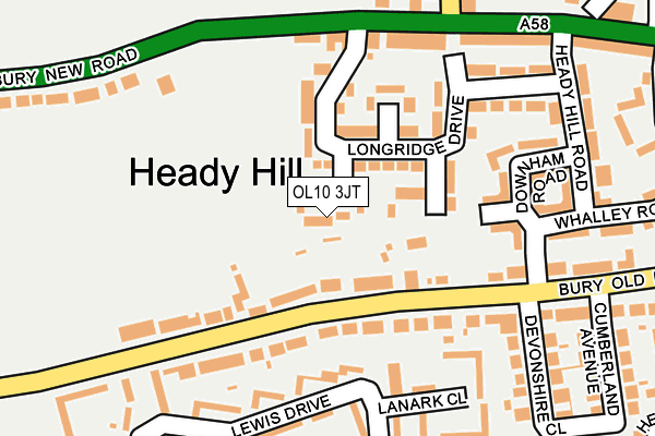 OL10 3JT map - OS OpenMap – Local (Ordnance Survey)