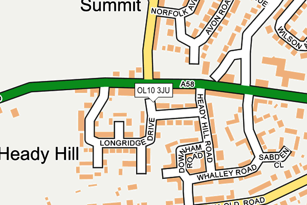 OL10 3JU map - OS OpenMap – Local (Ordnance Survey)