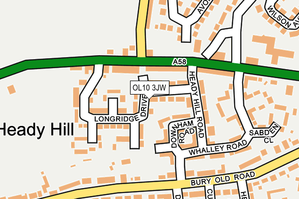 OL10 3JW map - OS OpenMap – Local (Ordnance Survey)