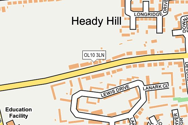 OL10 3LN map - OS OpenMap – Local (Ordnance Survey)
