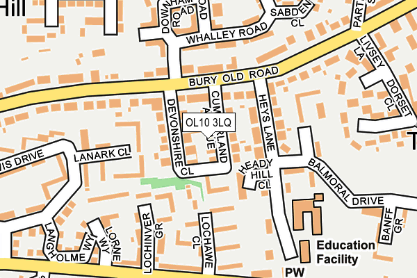 OL10 3LQ map - OS OpenMap – Local (Ordnance Survey)