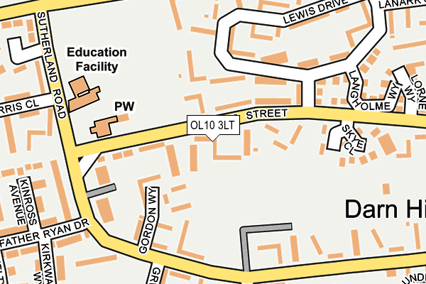 OL10 3LT map - OS OpenMap – Local (Ordnance Survey)