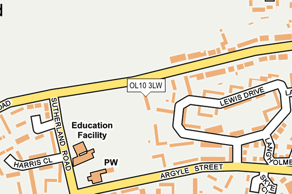 OL10 3LW map - OS OpenMap – Local (Ordnance Survey)