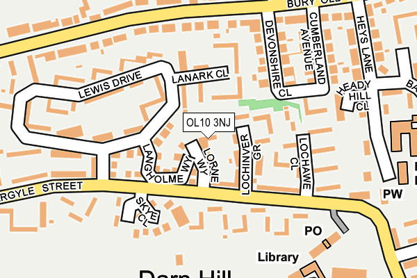 OL10 3NJ map - OS OpenMap – Local (Ordnance Survey)