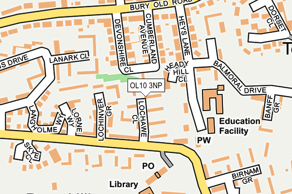 OL10 3NP map - OS OpenMap – Local (Ordnance Survey)