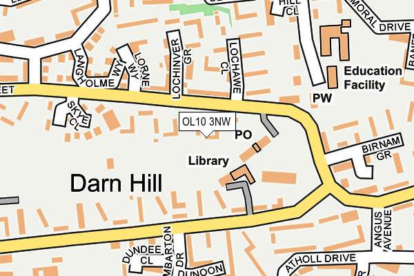 OL10 3NW map - OS OpenMap – Local (Ordnance Survey)