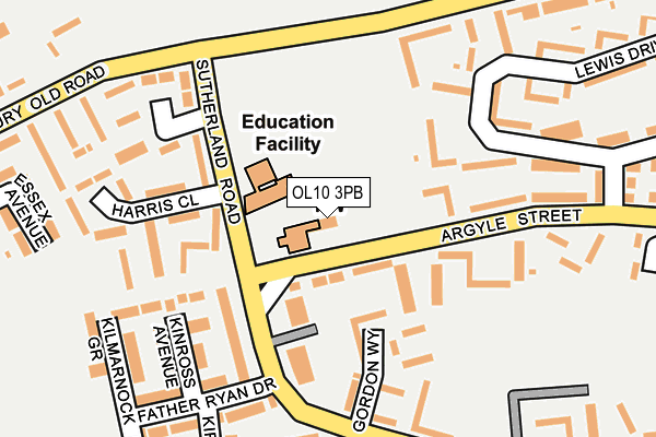 OL10 3PB map - OS OpenMap – Local (Ordnance Survey)